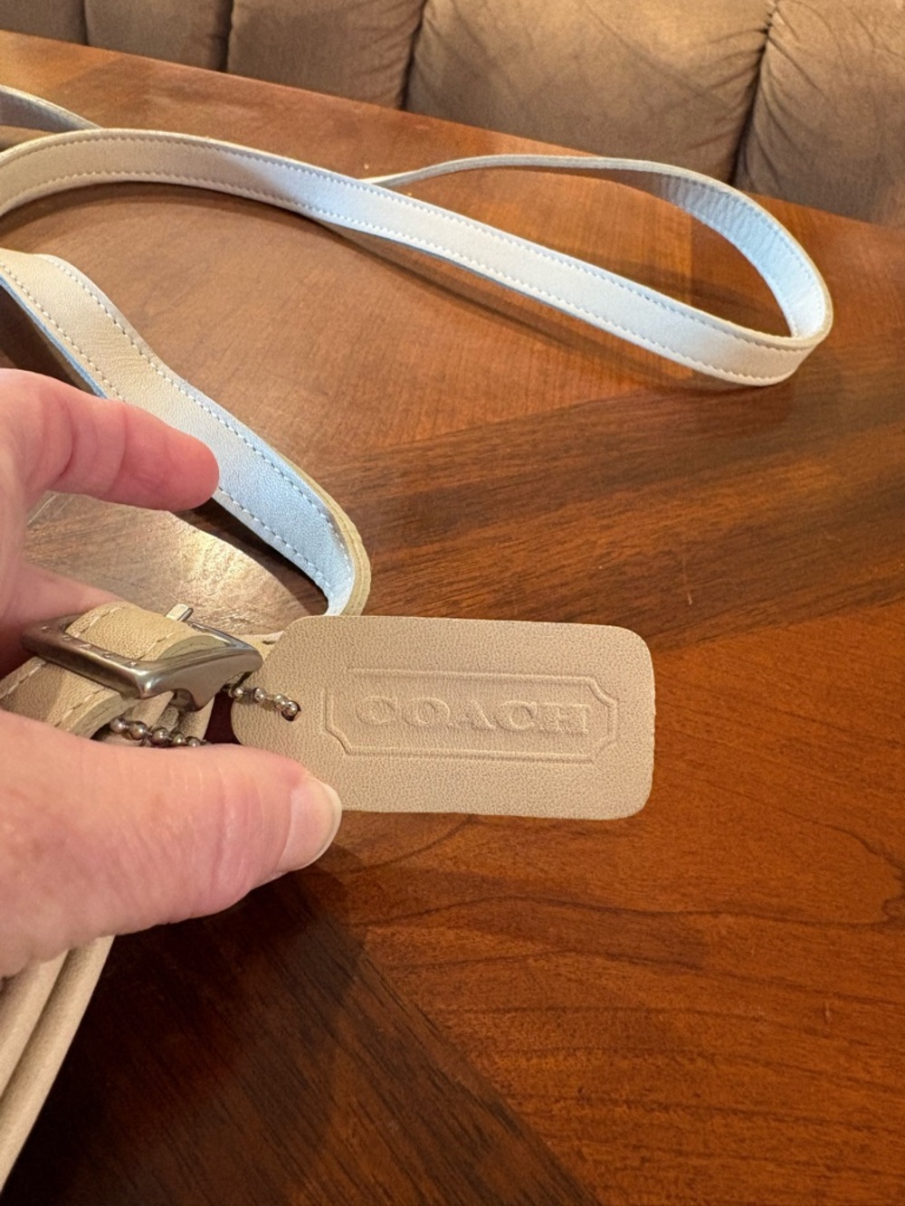 Coach Classic Cream Leather Small Crossbody Bag - Women - Picture 3 of 15